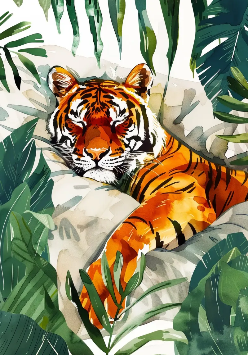 Tigre addormentata pellicola backlit da Justyna Jaszke JBJart
