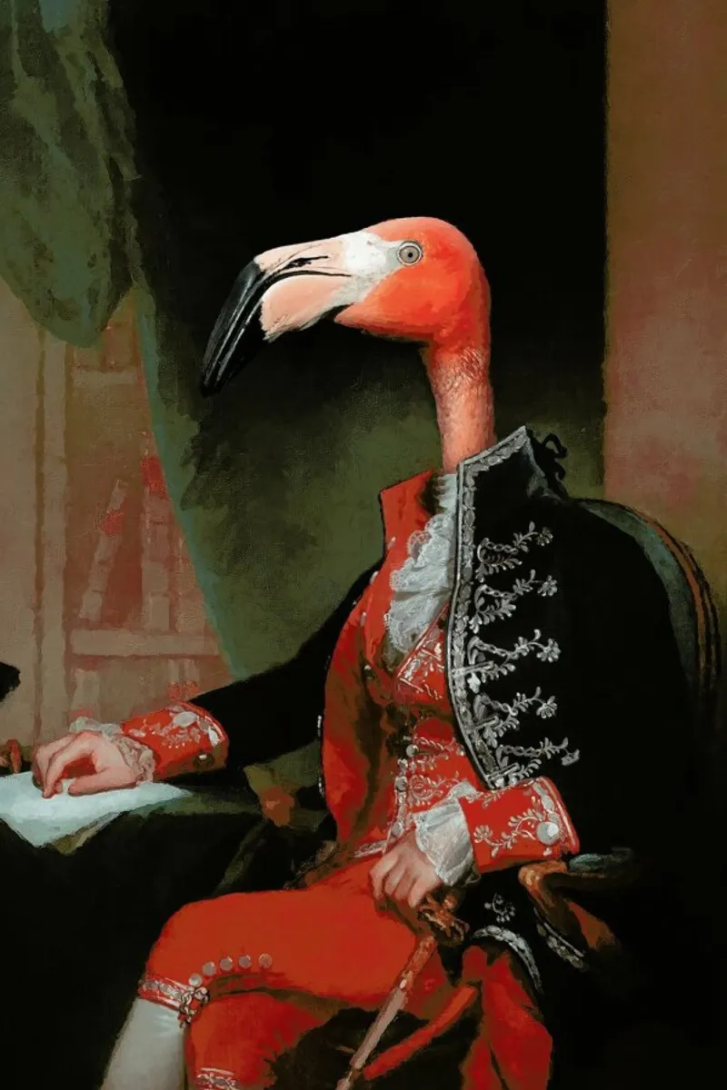 Lord Flamingo tela con Cornice a cassetta da Jonas Loose