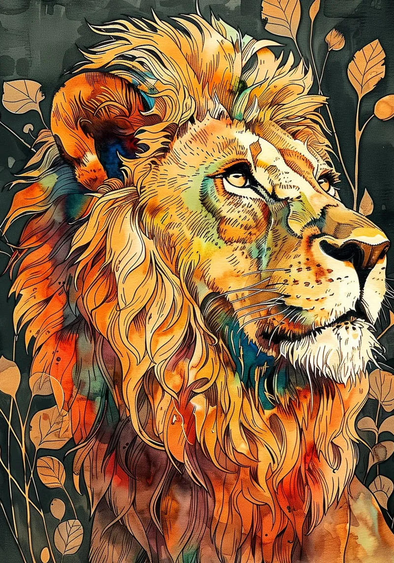 Lion art backlit film by Justyna Jaszke JBJart