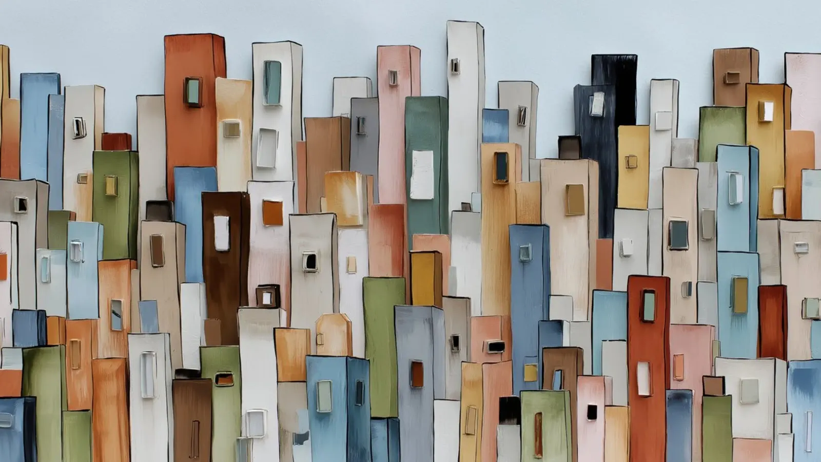 Città dei cartoni animati alluminio dibond da Imagine