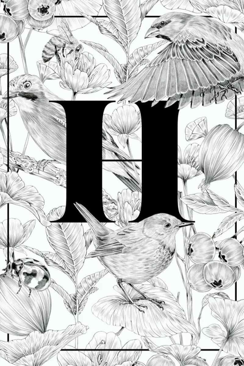 Floral Alphabet H pellicola backlit da Faunesque
