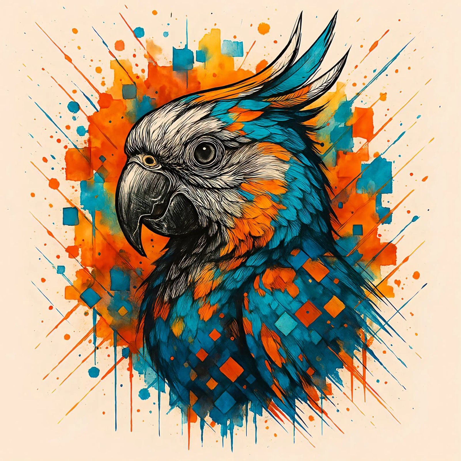 Parrot Animal Colorful poster de JEFF CREATIVE ART