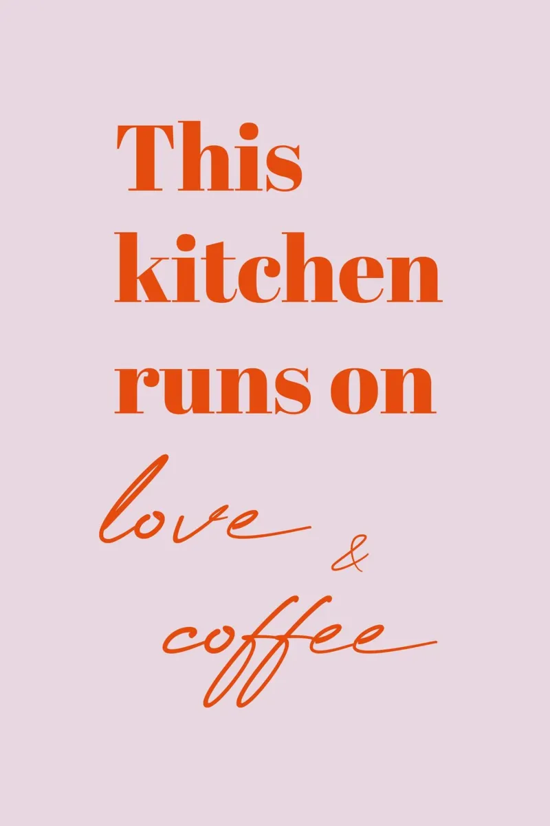This kitchen runs on love and coffee canvas by Typo Designs
