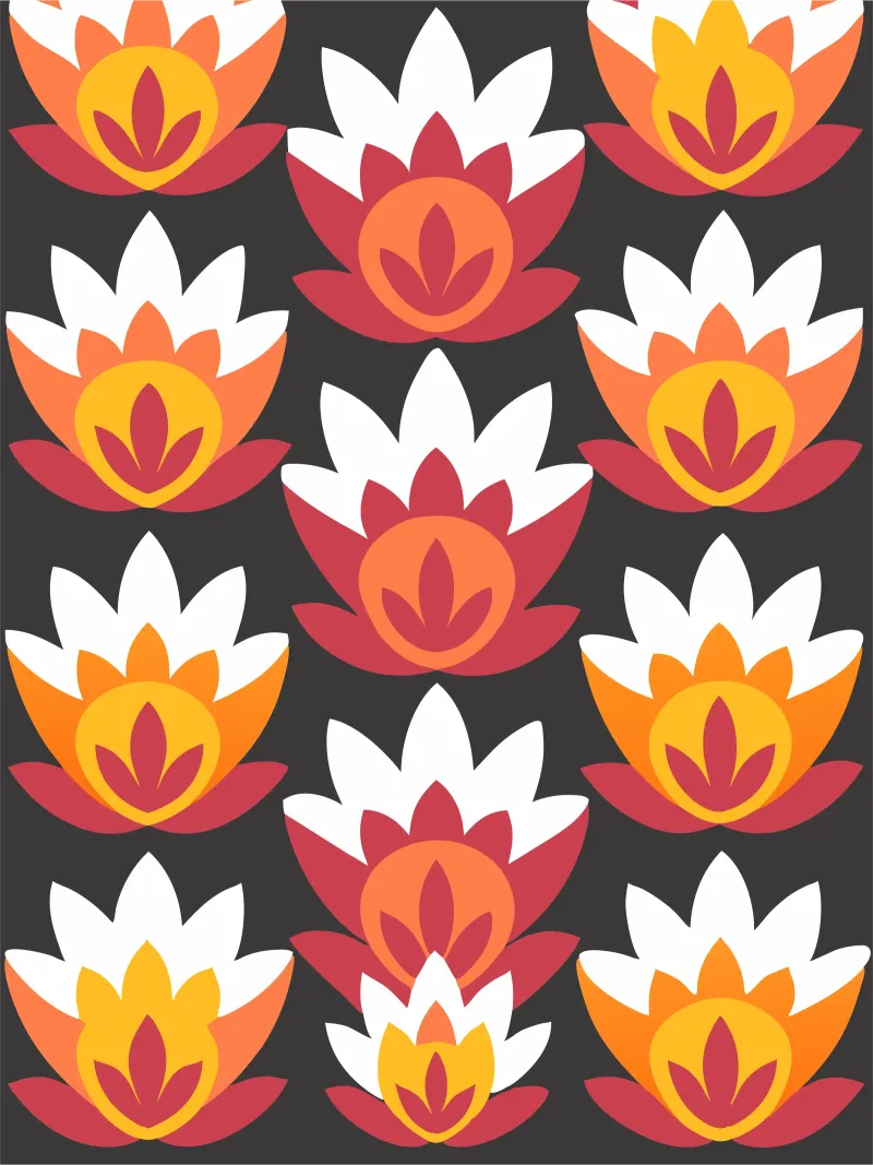 Lotusbloem Pettern canvas met Baklijst van FLOWER PLACE SHOP
