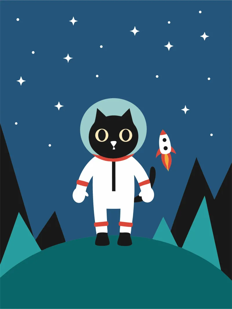 Gatto astronauta pellicola backlit da LOOK DIFFERENT