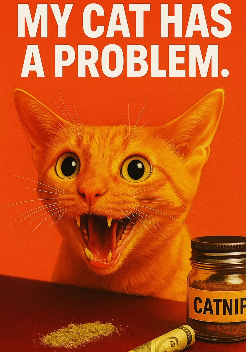 My Cat Has a Problem Funny Humorous canvas by Nayara