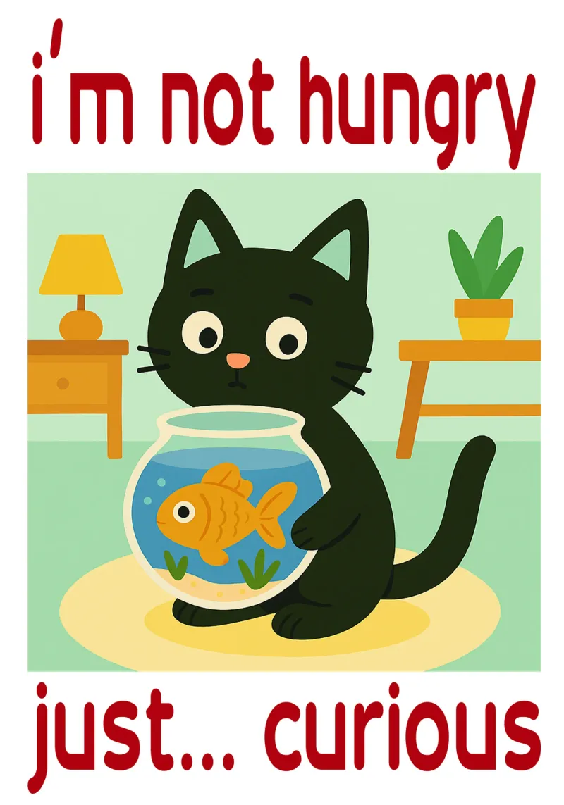 im not hungry just curios funny cat alu-dibond by Nayara
