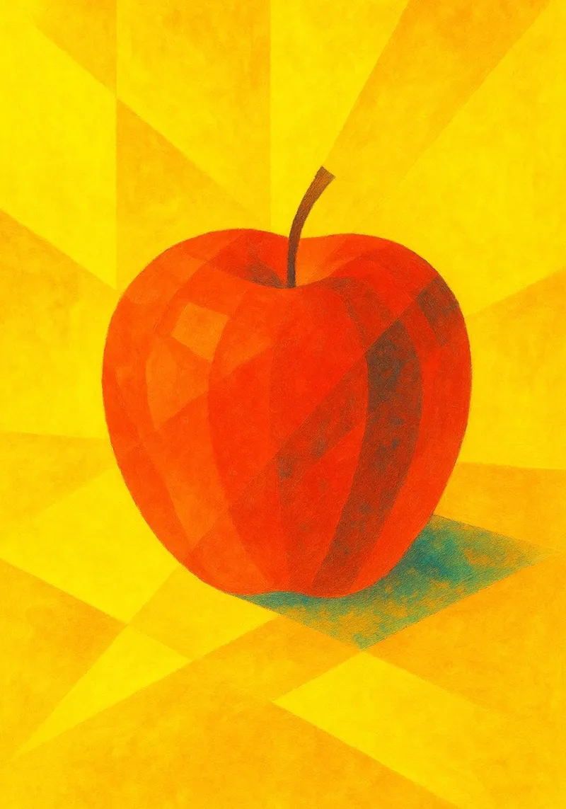manzana imaginación abstracta a todo color metacrilato de ameera