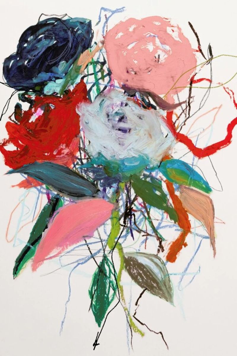 Rosenotes No 3 Poster mit Holzrahmen von Leigh Viner