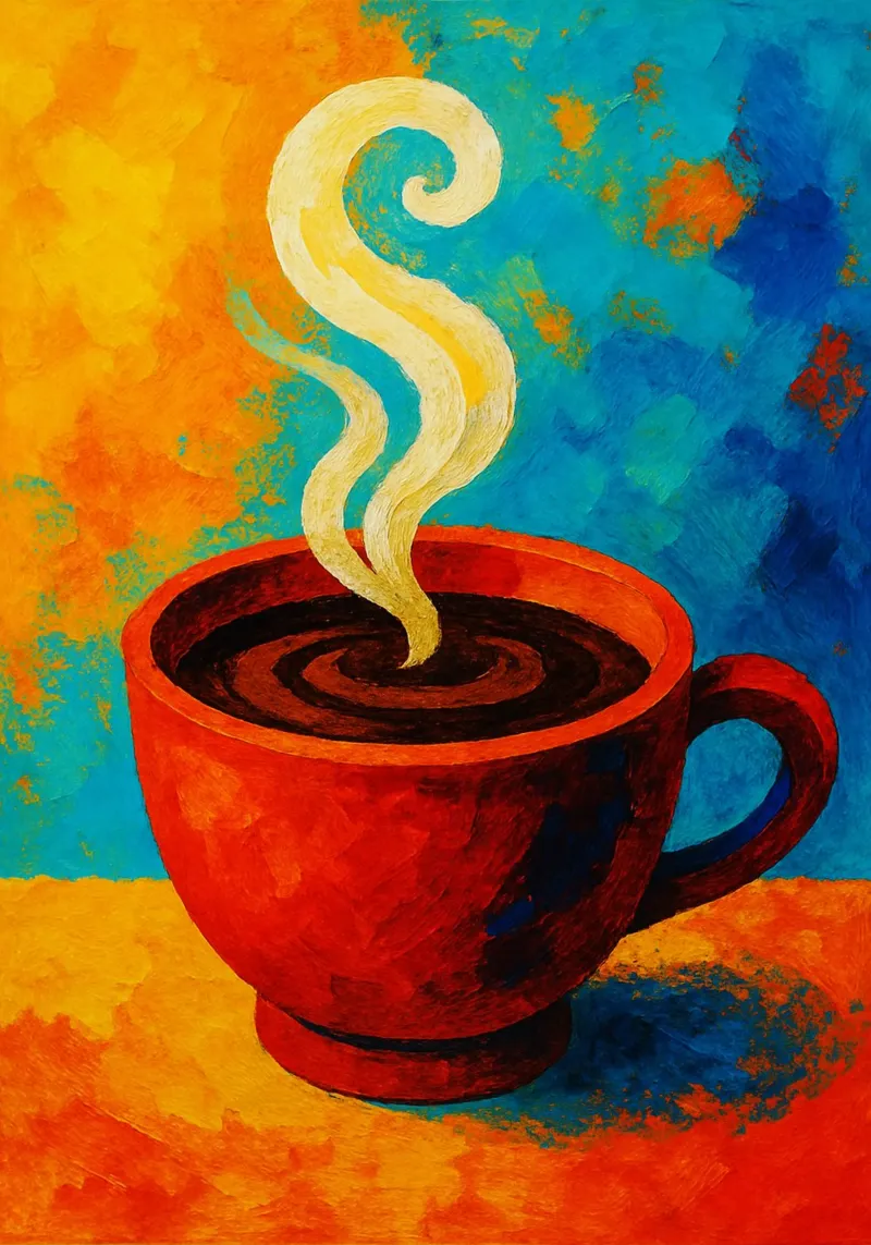 café imaginación abstracta a todo color metacrilato de ameera