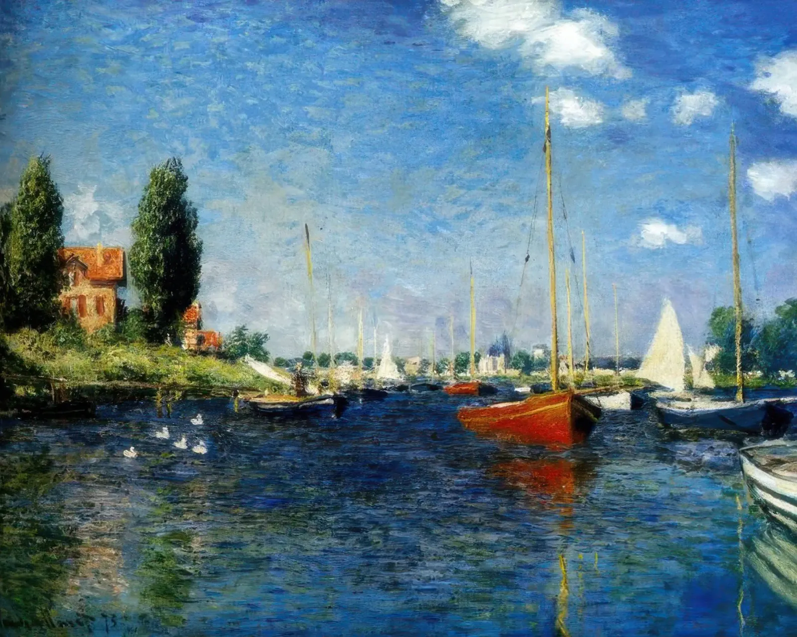 Claude Monet Argenteuil (Red Boats) canvas by clay bobby