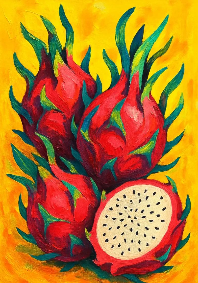 dragon fruit abstract imagination full color hahnemühle by ameera