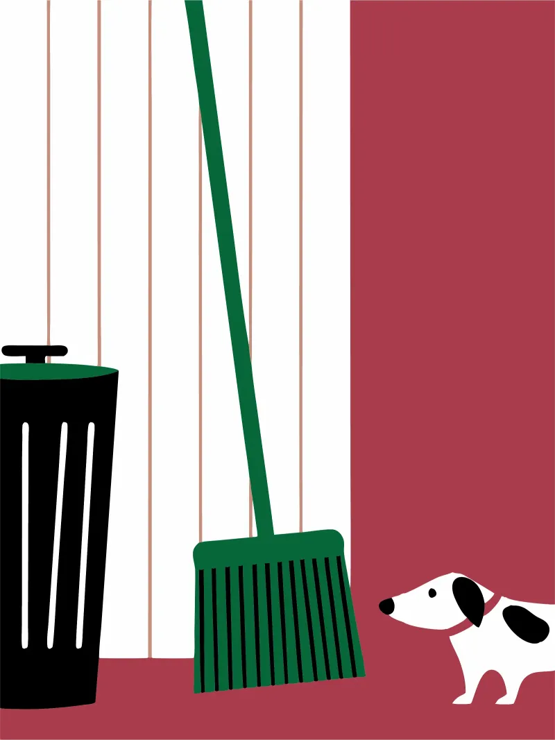 The Broom and the Dog acrylic glass by LOOK DIFFERENT