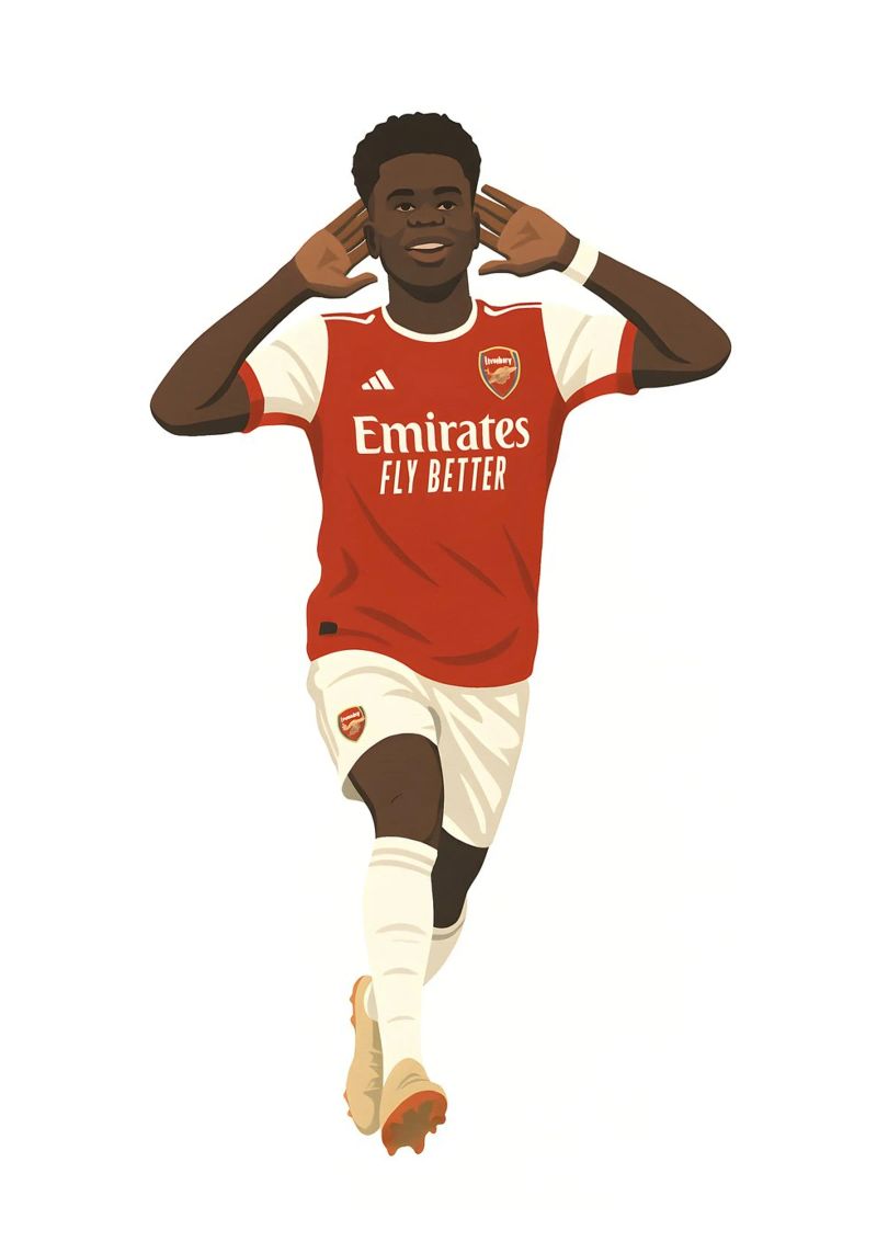 Bukayo Saka Minimalist poster van MoviesArt