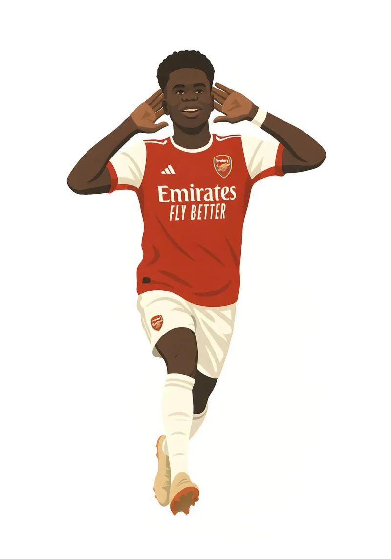 Bukayo Saka Minimalist aluminio dibond de MoviesArt