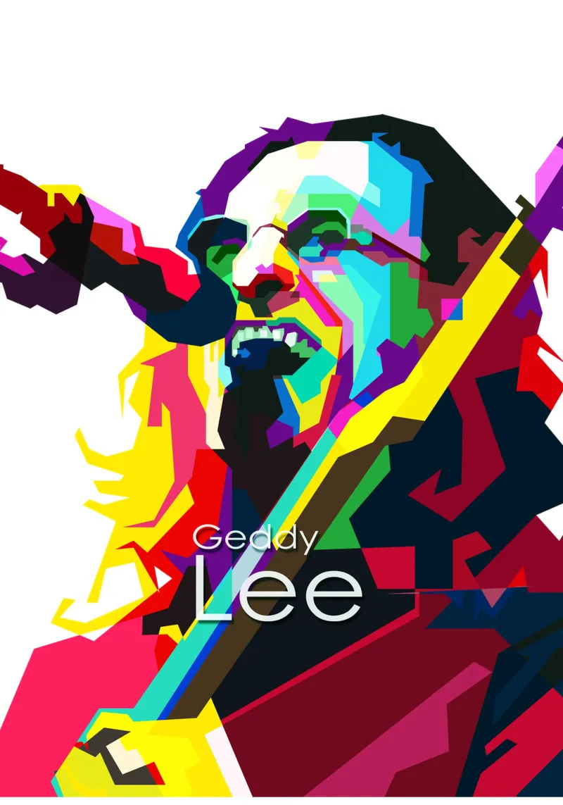 Geddy Lee Progressive Rock WPAP Trending Now poster con telaio in plastica da Artkreator