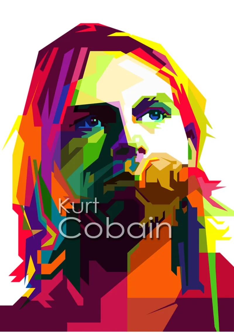 Kurt Cobain Il WPAP più grunge di tendenza ora pellicola backlit da Artkreator