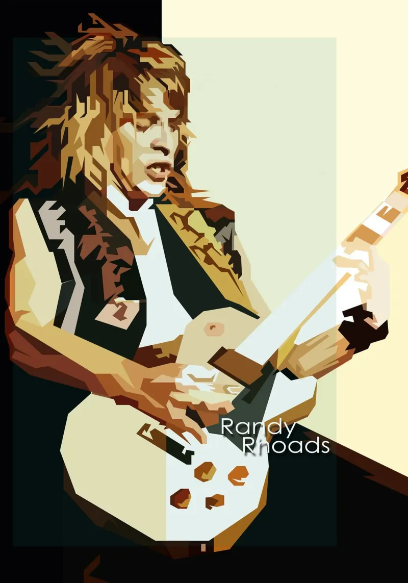 Randy Rhoads chitarrista hard rock di tendenza ora pellicola backlit da Artkreator