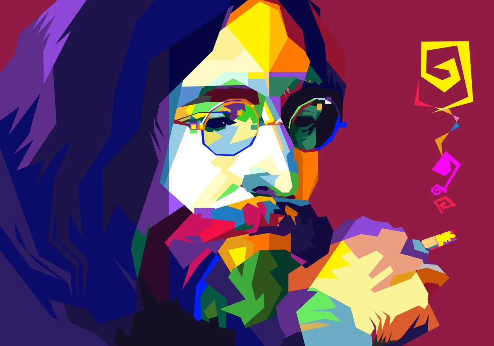 John Lennon Rock Star WPAP Trending Now pellicola backlit da Artkreator
