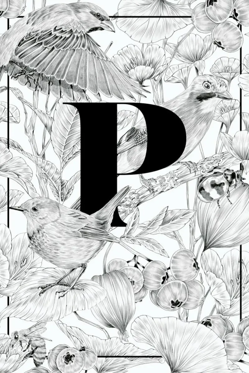 Floral Alphabet P pellicola backlit da Faunesque