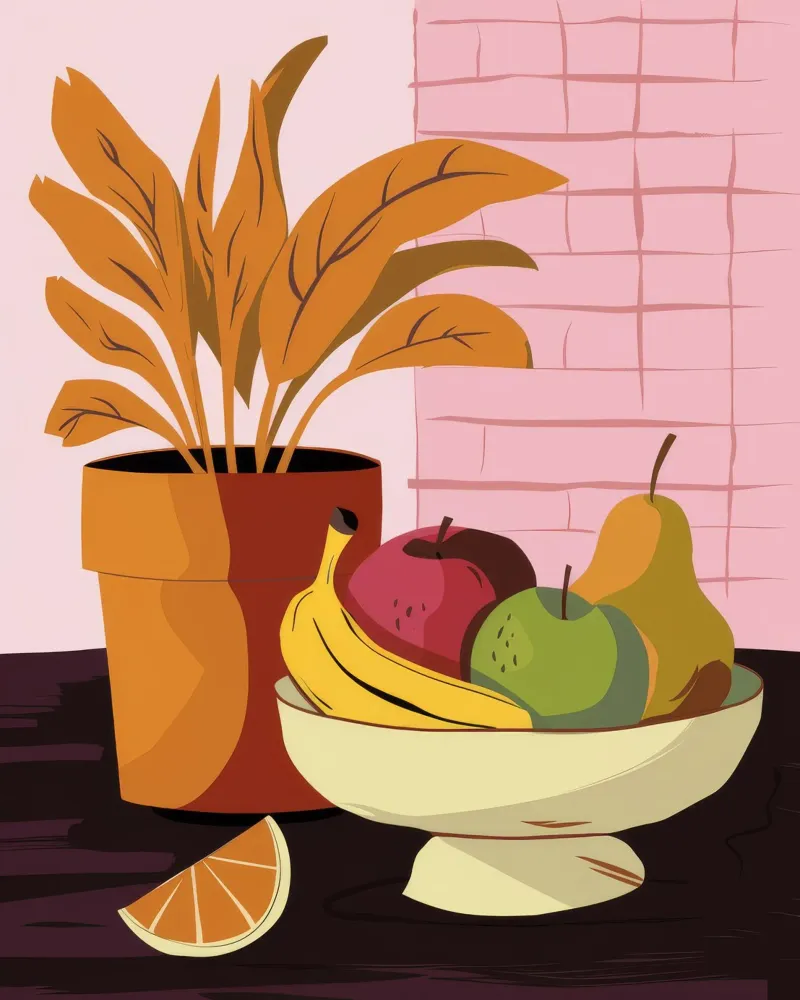 Frutta in terracotta Stillness pellicola backlit da Terra Tone