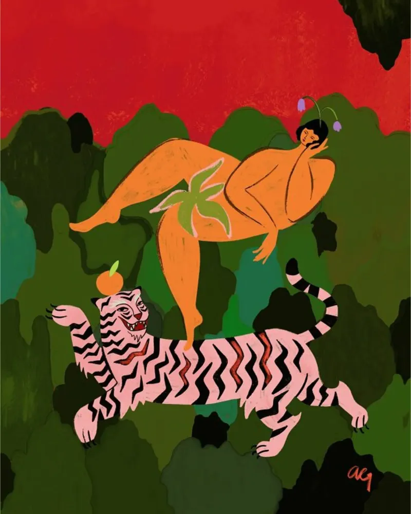 Fierce as a Tiger carta hahnemühle da Arty Guava