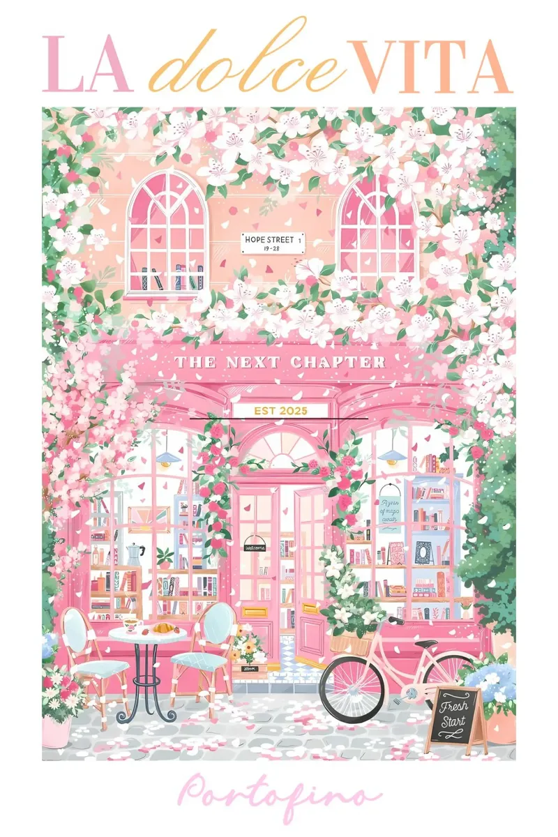 Italy Illustration, Flower Print, Pastel Wall Art canvas by Gaia