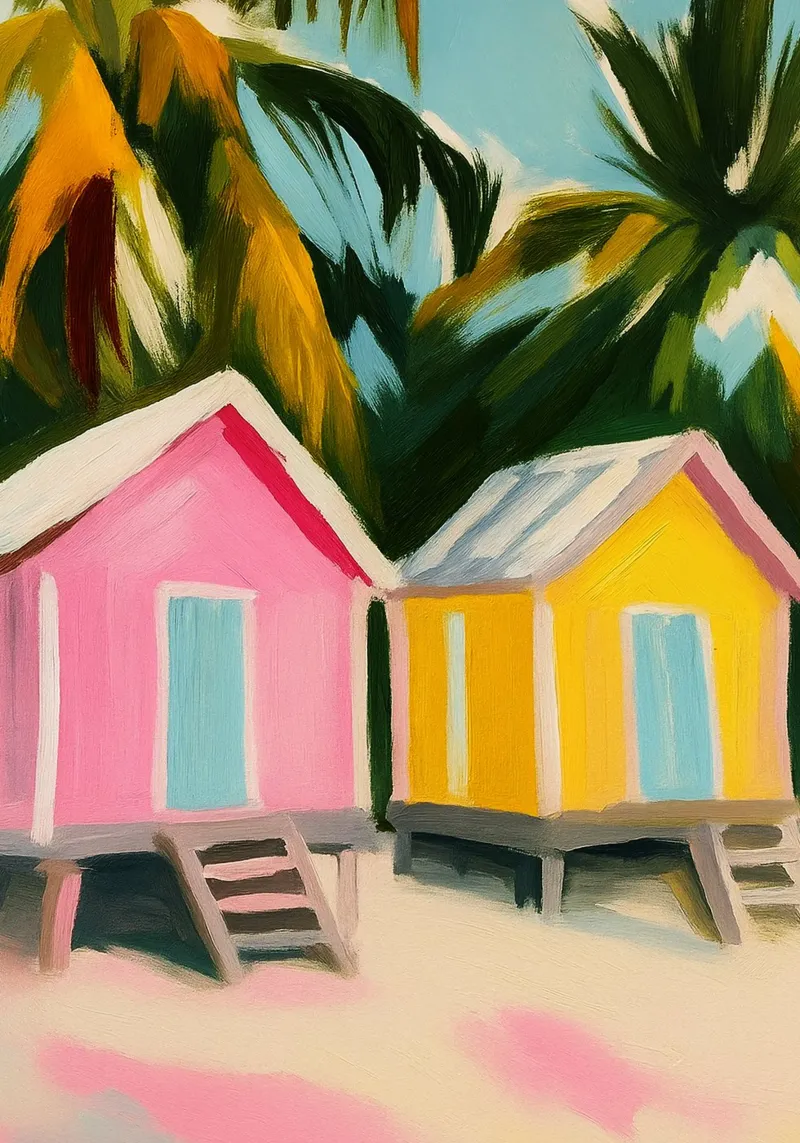 house of beach abstract drawing ilustration hahnemühle by danine
