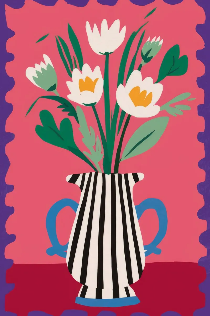 Gestreepte tulp elegantie canvas van Terra Tone