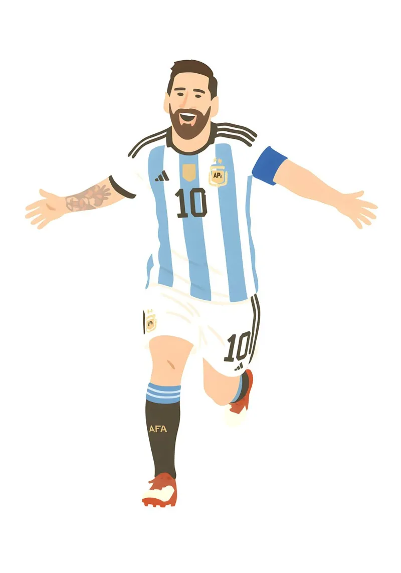 Lionel Messi Argentina Minimalist pellicola backlit da MoviesArt