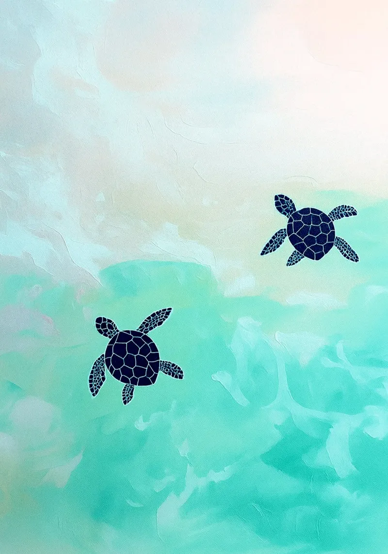turtle abstract drawing ilustration poster by danine