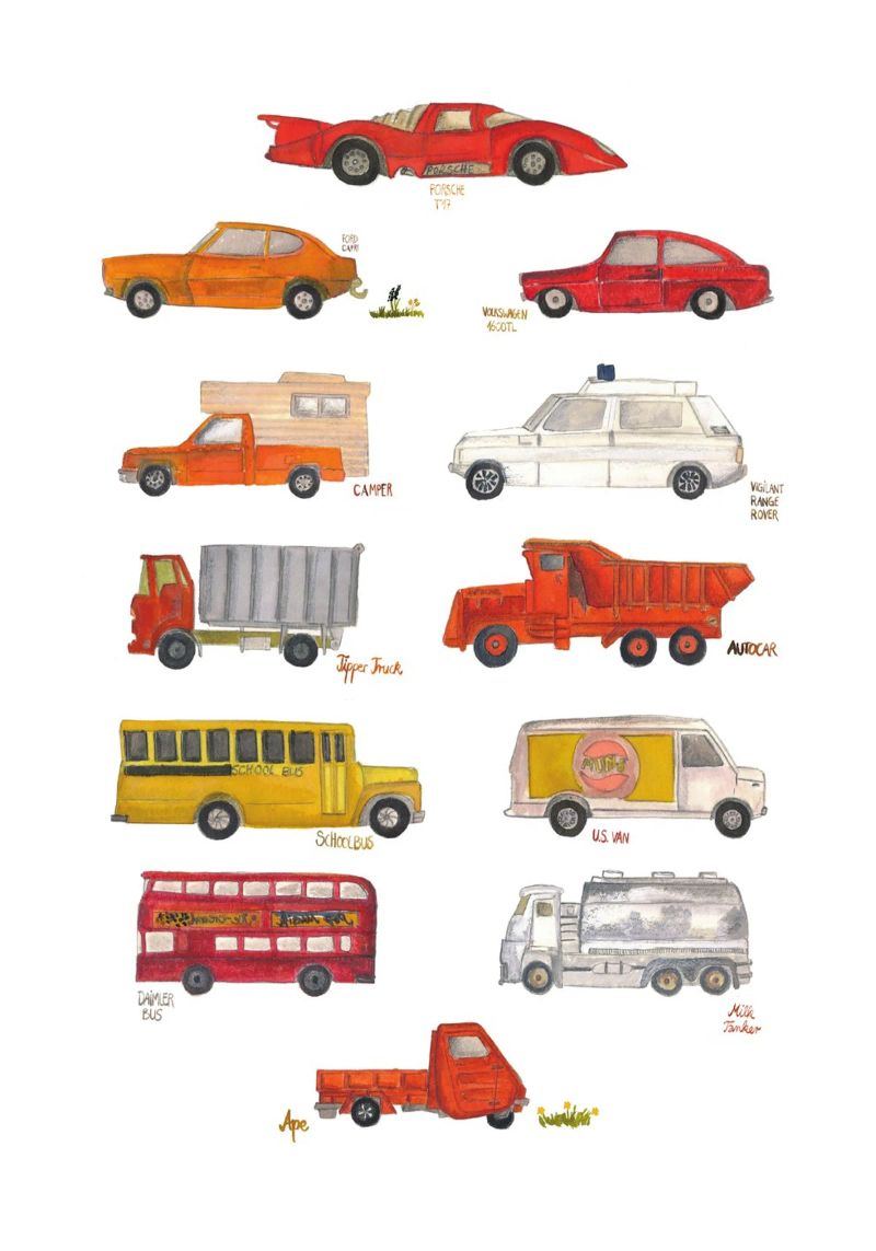 Spielzeug Autos poster by tiny goods studio