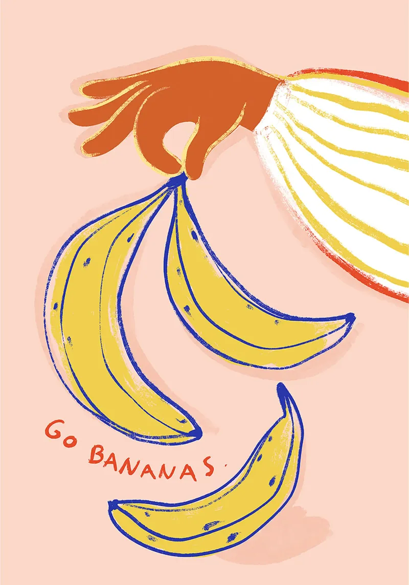Go Bananas Leinwand mit Schattenfugenrahmen von Attaboy Dsgn