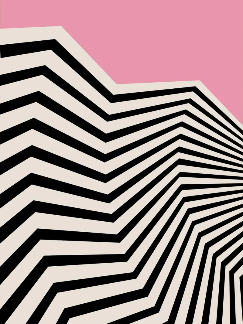 Op Art Zigzag Rosa pellicola backlit da Studio Vibe