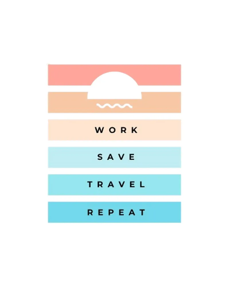 Work Save Travel Repeat canvas by Olivia Creator