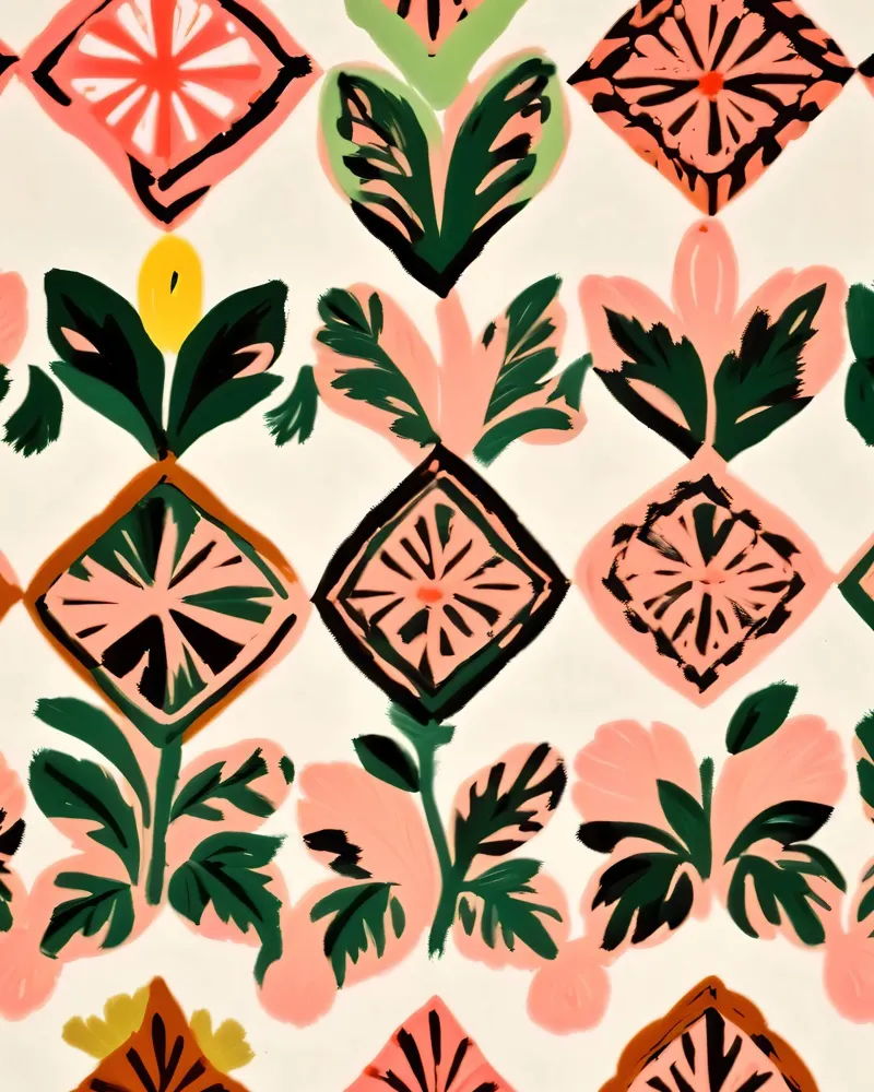 Piastrelle e prodotti botanici poster con telaio in alluminio da 83oranges