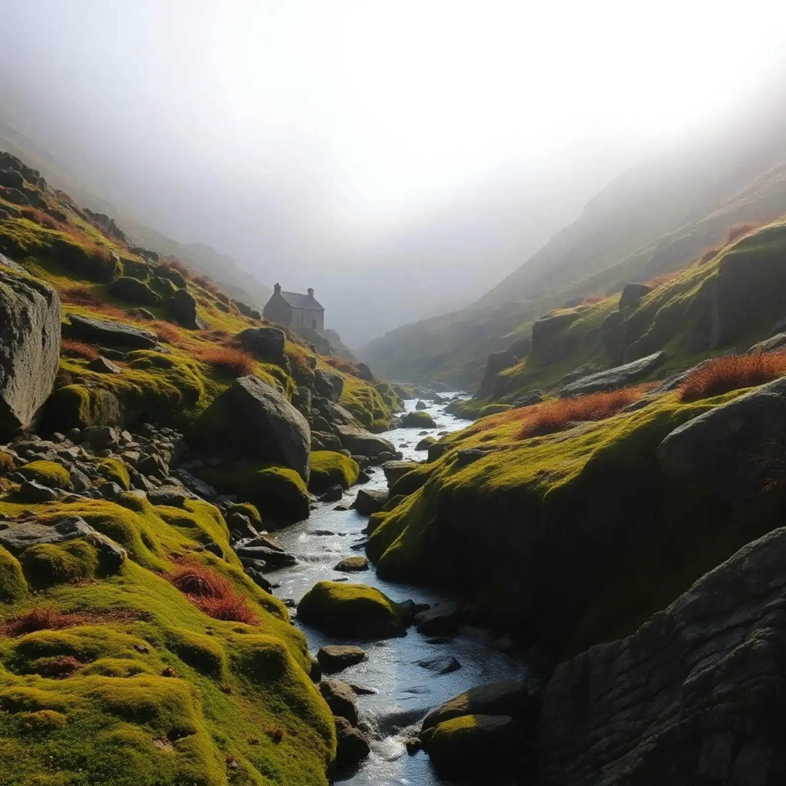 Etherisch landschap canvas met Baklijst van PhotoVibe Decor
