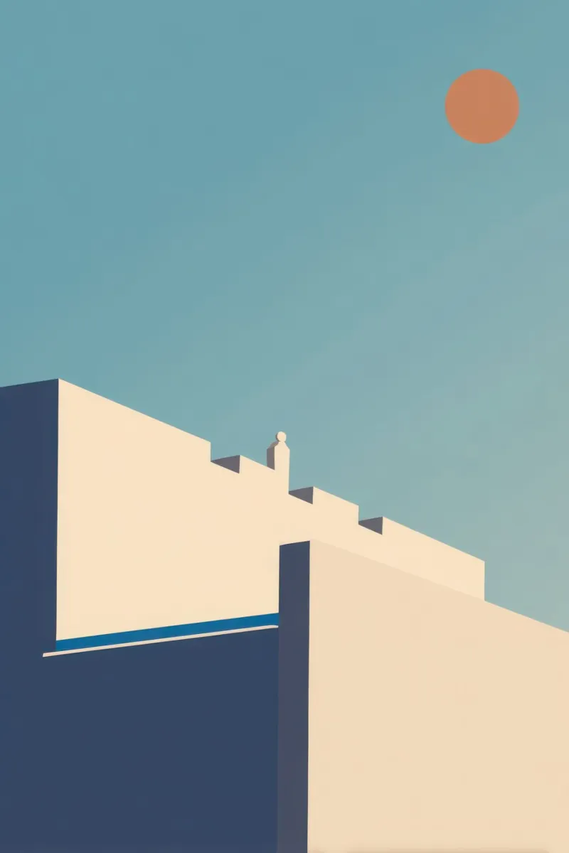Oslo - Lange schaduwen onder een ijzige hemel hahnemühle van Minimalistic