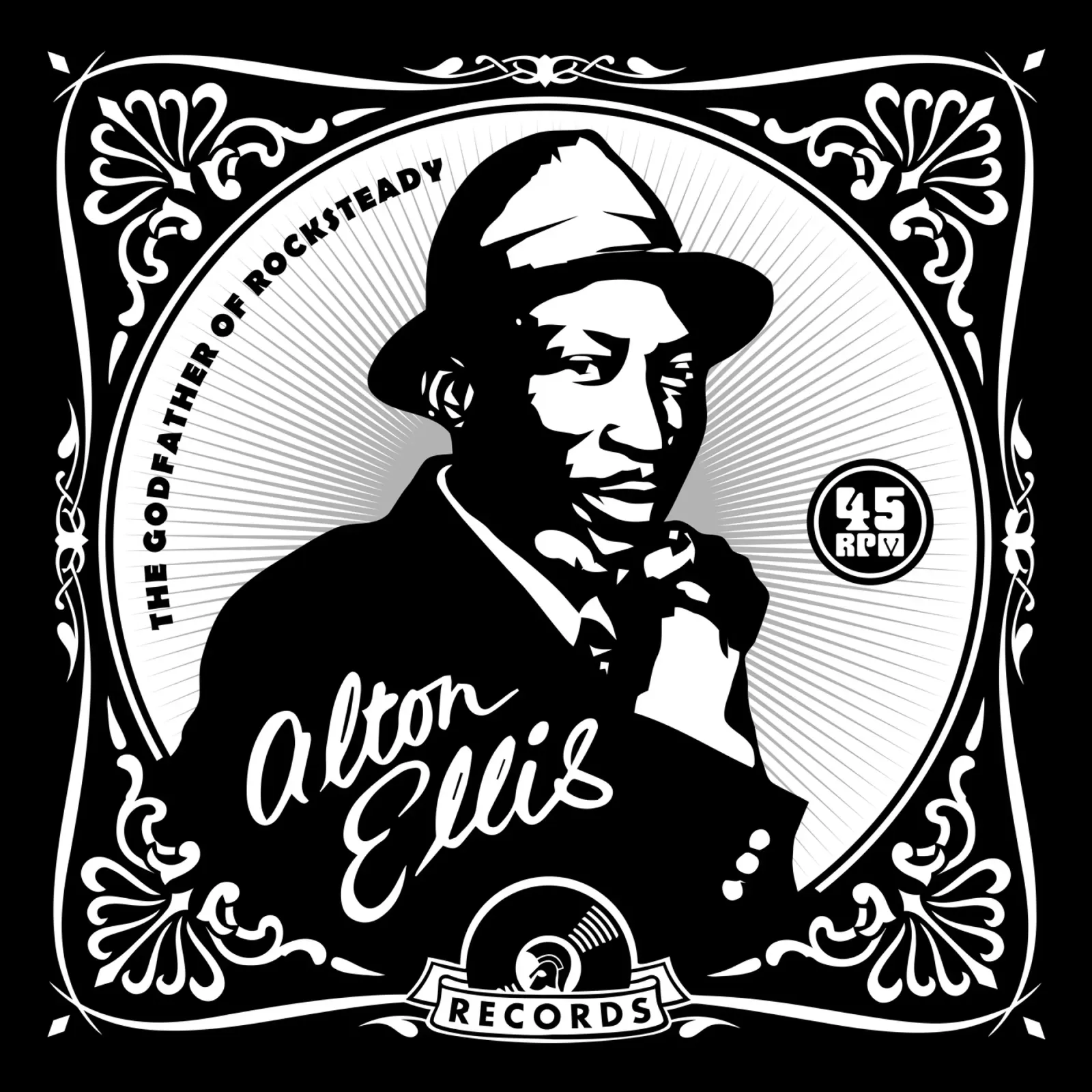 Alton Ellis - Godfather of Rocksteady Poster mit Aluminium Rahmen von kiwirsemplok