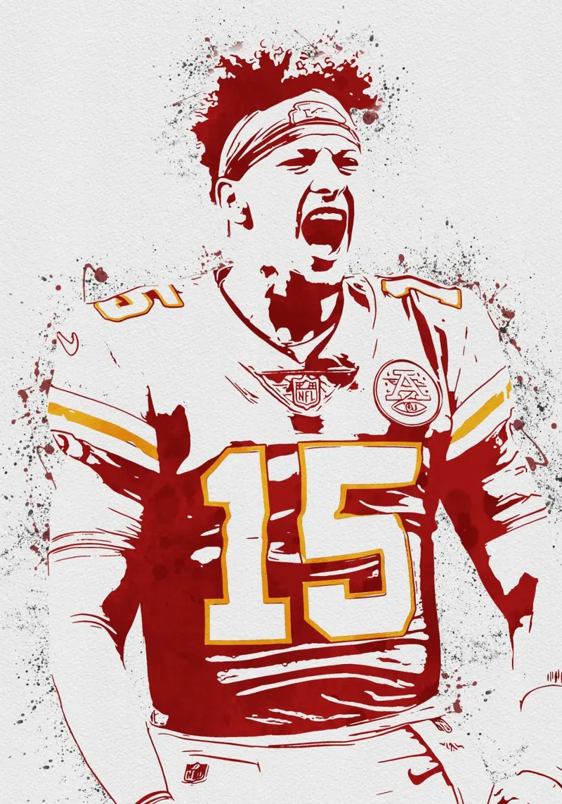 Patrick Mahomes pellicola backlit da tenten