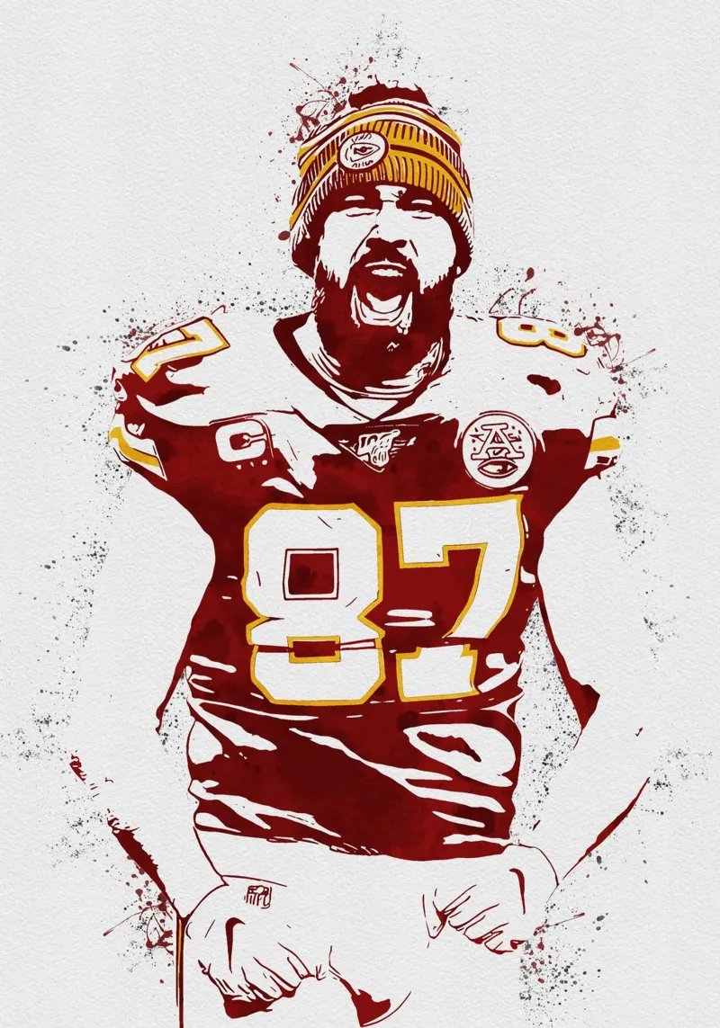 Travis Kelce pellicola backlit da tenten