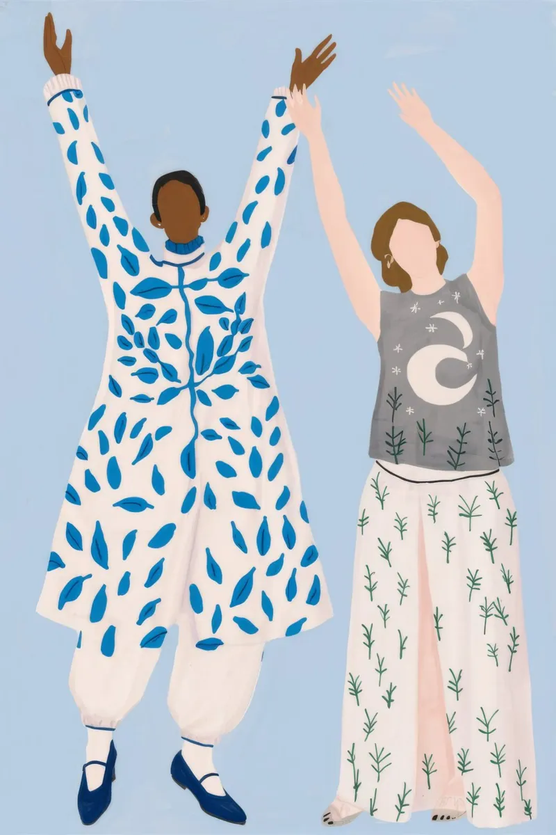 Harmonie joyeuse et dansante poster avec cadre en plastique de Aurora Muse