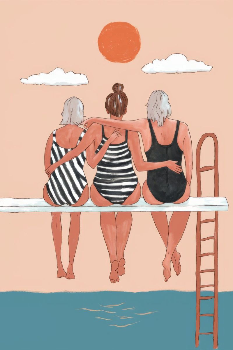 Sunset Sisterhood Bliss poster de Aurora Muse