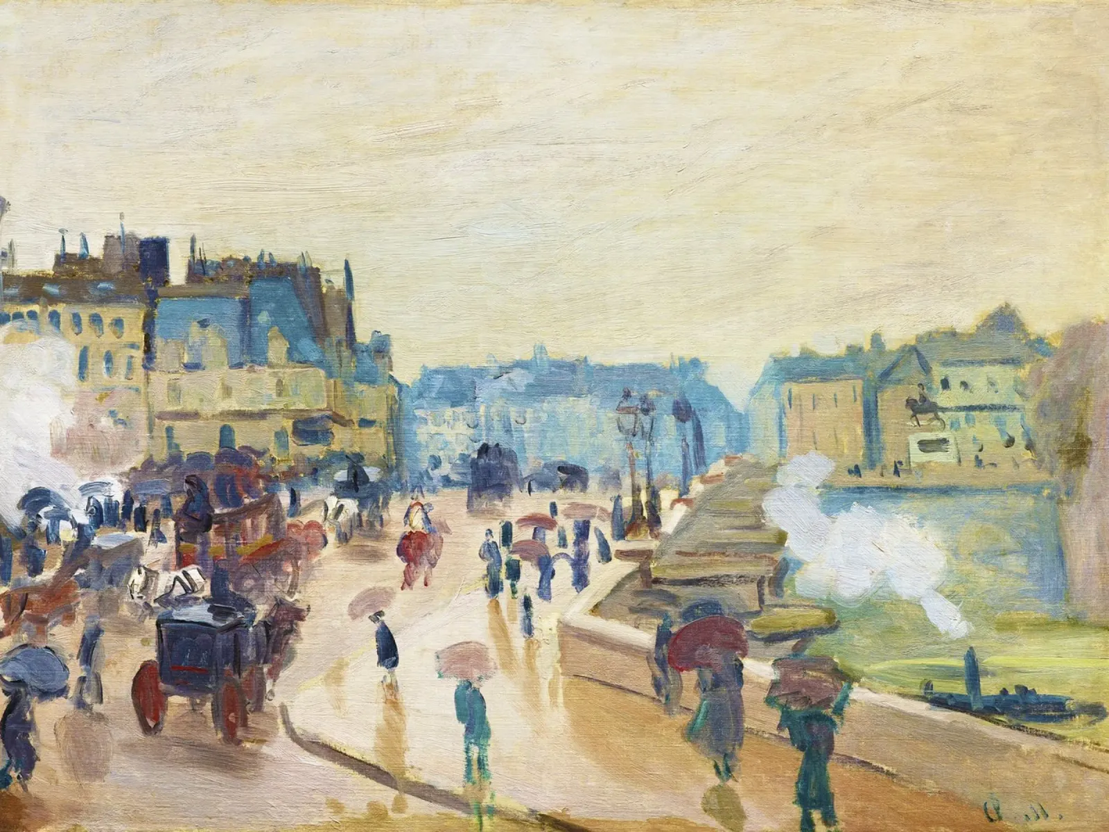 Il Pont Neuf (1871) di Claude Monet pellicola backlit da Monet Art Prints