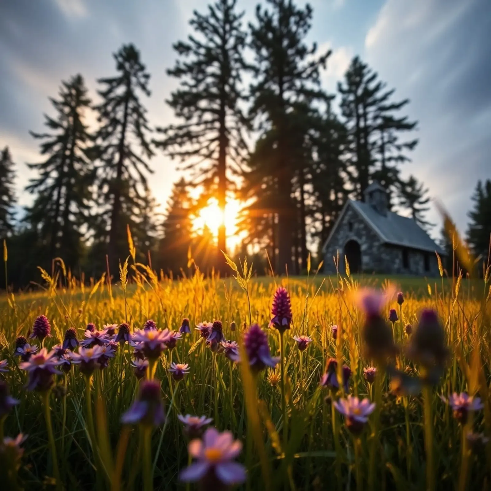 Etherisch landschap canvas met Baklijst van PhotoVibe Decor