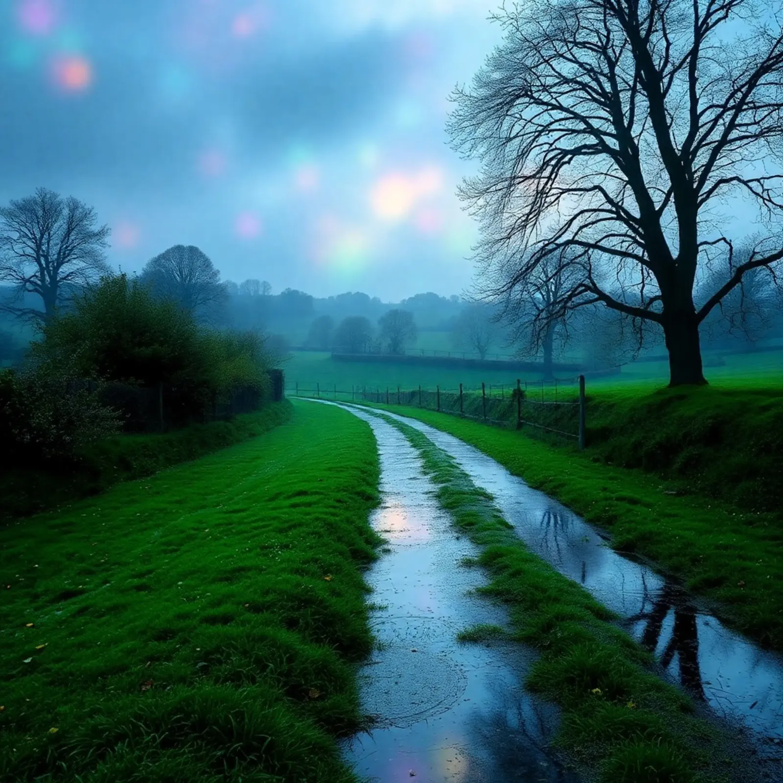 Etherisch landschap canvas met Baklijst van PhotoVibe Decor