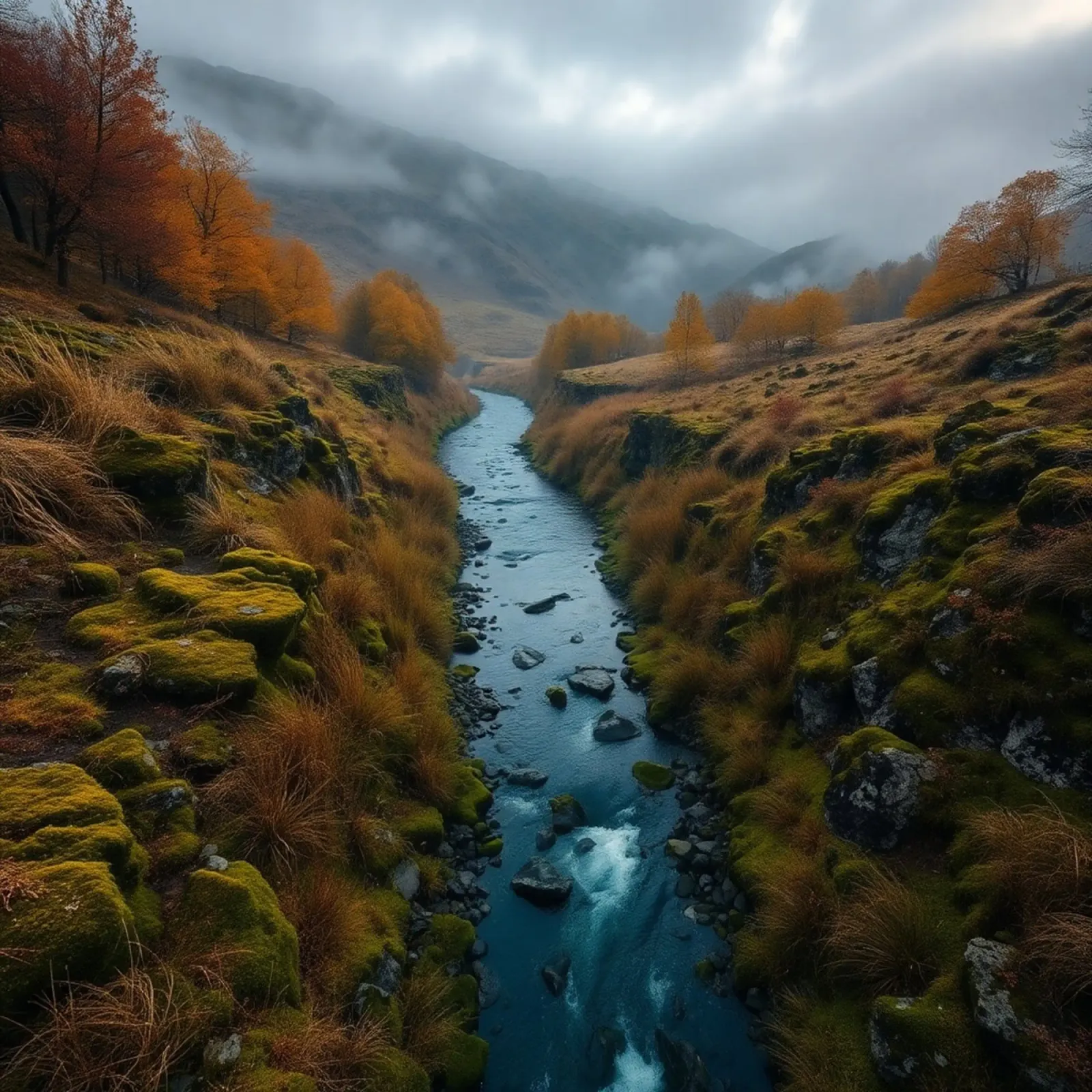 Etherisch landschap canvas met Baklijst van PhotoVibe Decor