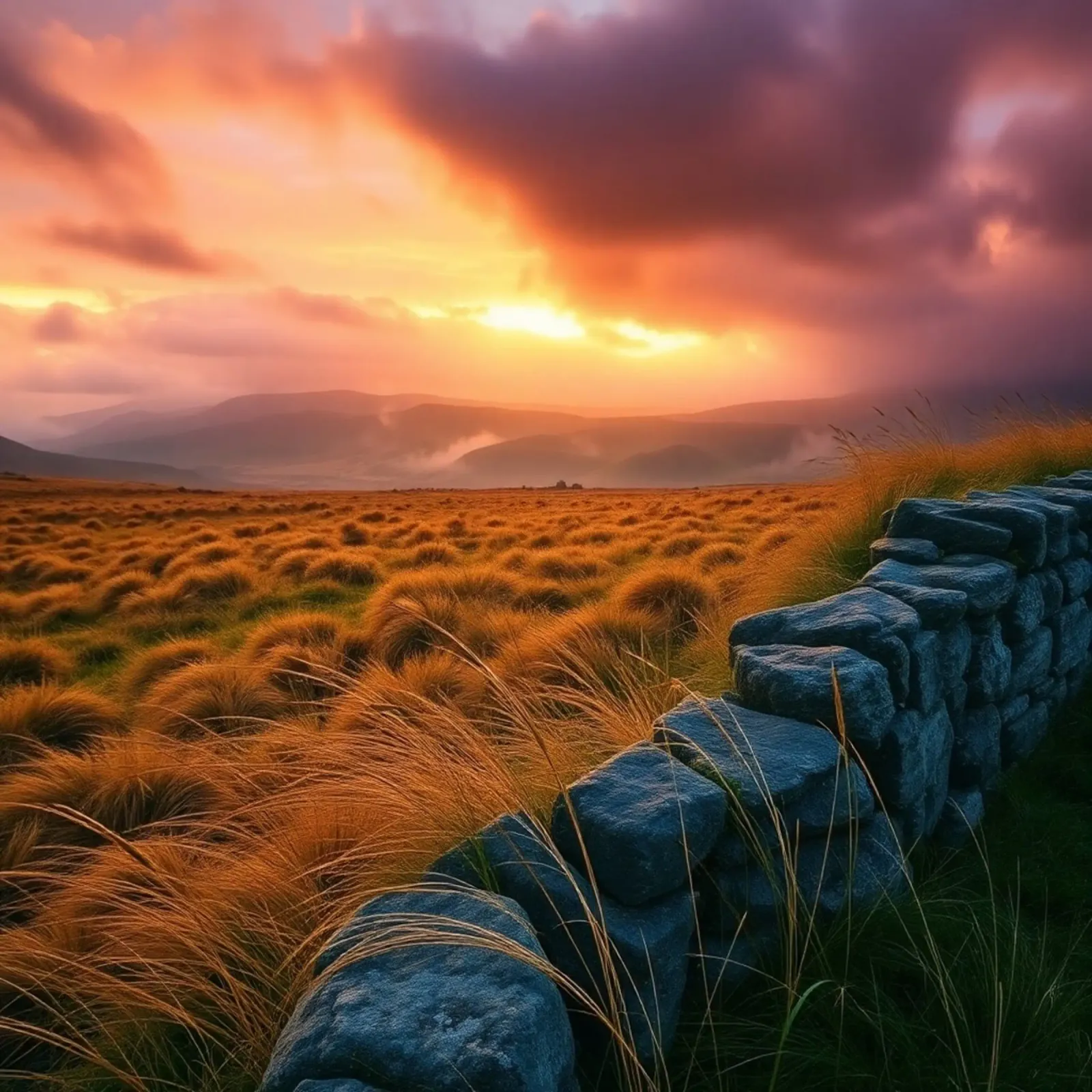Etherisch landschap canvas met Baklijst van PhotoVibe Decor