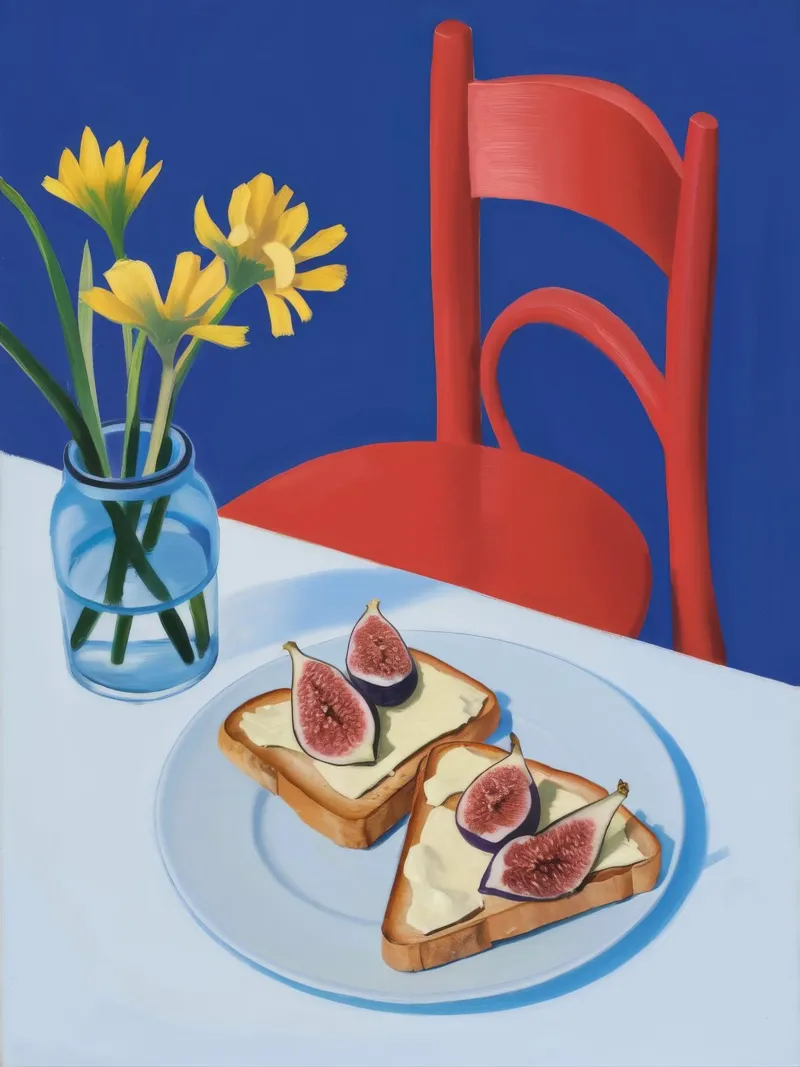 Fig Toast Bloom canvas by Aurora Muse