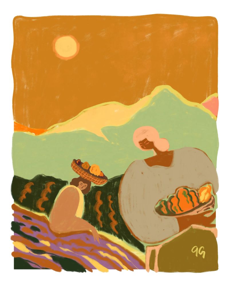 Pumpkin Harvest poster con marco de plástico de Arty Guava